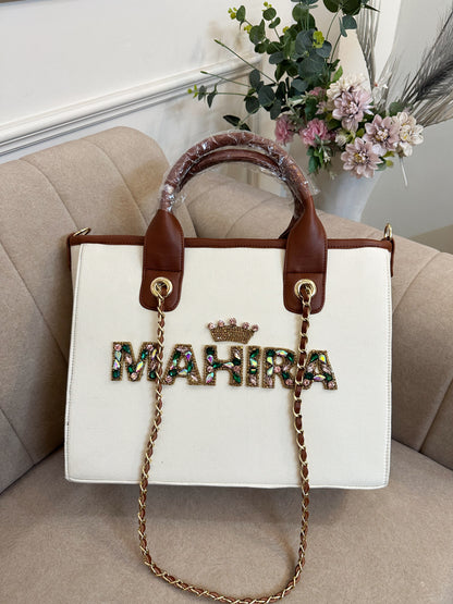 Offwhite Emerald Elizabeth Tote