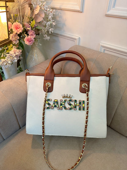 Offwhite Emerald Elizabeth Tote