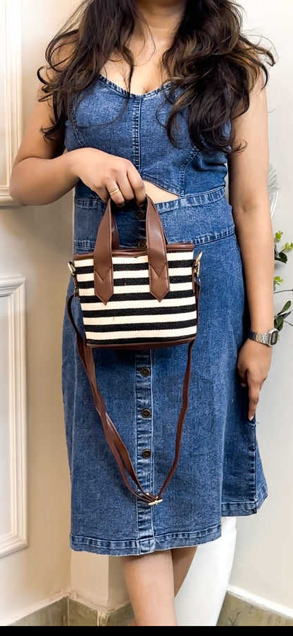 Zebra Glitch Miniature Tote