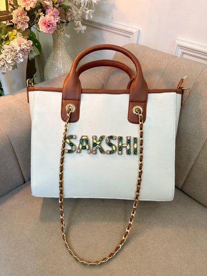 Offwhite Emerald Elizabeth Tote