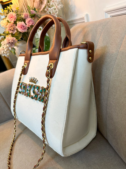 Offwhite Emerald Elizabeth Tote