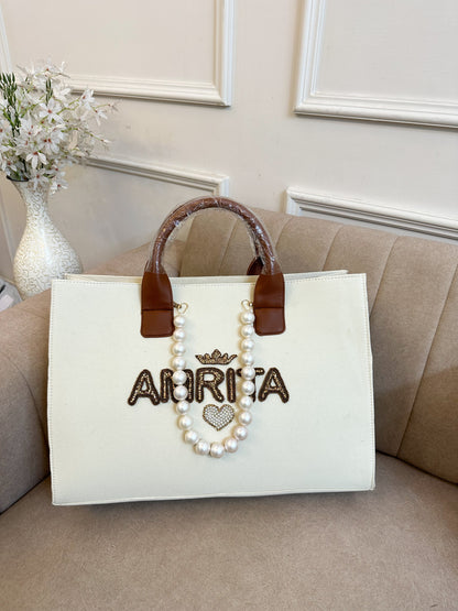 Offwhite Pearlet Tote