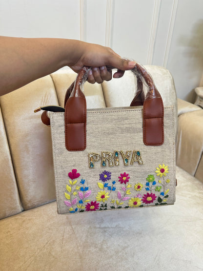 Mini Embroidery Tote- With Name