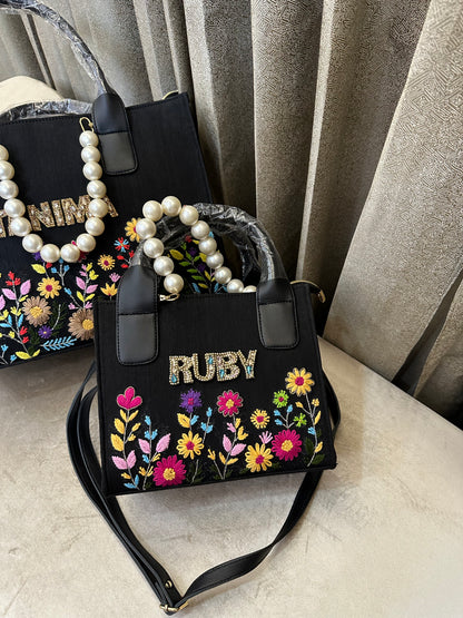 Mini Embroidery Tote- With Name