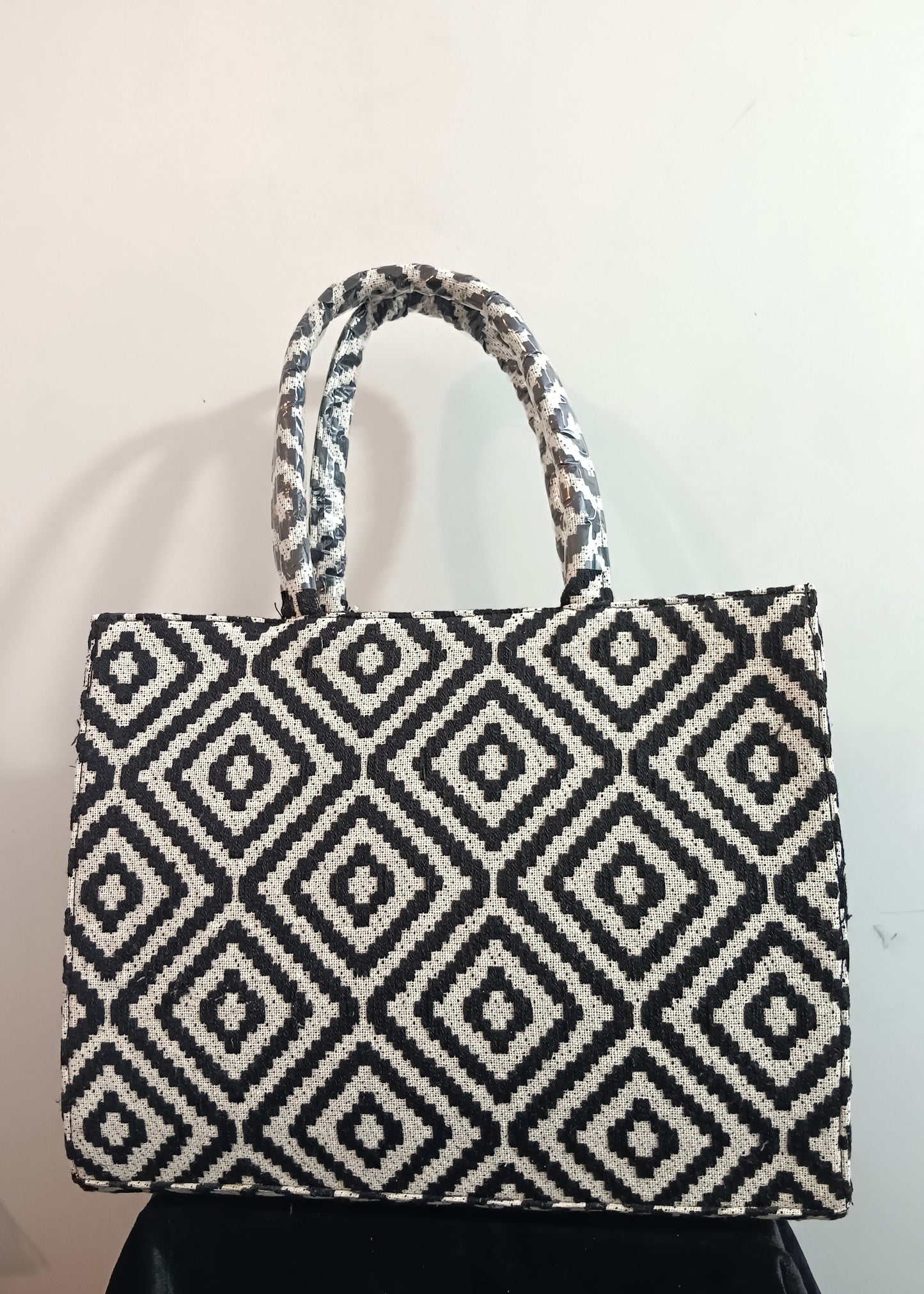 Black White Diamond Tote