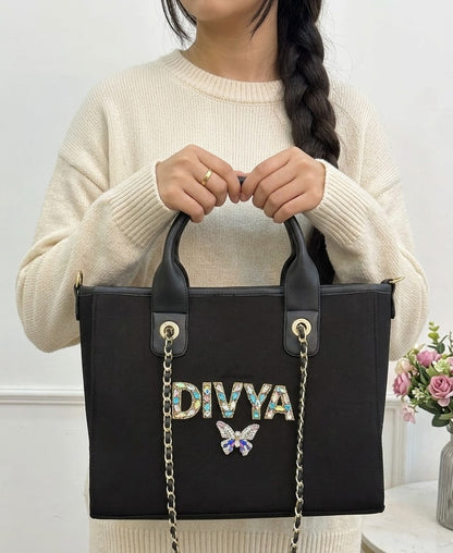 Black Aqua Elizabeth Tote